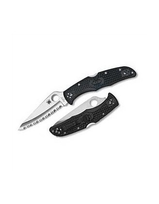 Нож Spyderco Endura, FRN черный, серрейтор