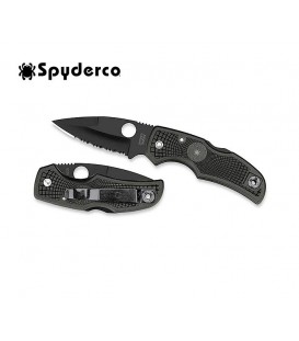 Нож Spyderco Native, FRN, полусеррейтор, черный клинок