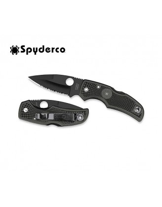 Нож Spyderco Native, FRN, полусеррейтор, черный клинок