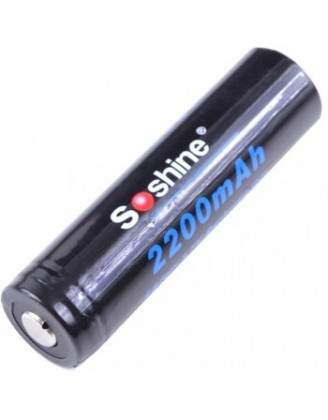 Аккумулятор литиевый Li-Ion 18650 Soshine (Samsung) 3.7V (2200mAh), защищенный Аккумулятор литиевый Li-Ion 18650 Soshine (Samsung) 3.7V (2200mAh), защищенный
