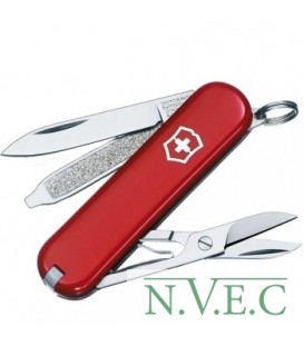 Нож складной, мультитул Victorinox Classic SD (58мм, 7 функций), красный 0.6223