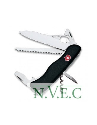 Нож складной, мультитул Victorinox FORESTER One Hand (111мм, 12 функций), черный 0.8363.MW3