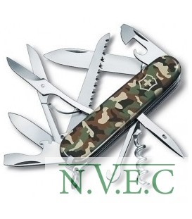 Нож складной, мультитул Victorinox HUNTSMAN (91мм,15 функций), камуфляж 1.3713.94