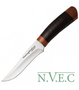 Нож фиксированный с кожанным чехлом (длина: 25.0см, лезвие: 13.0см)