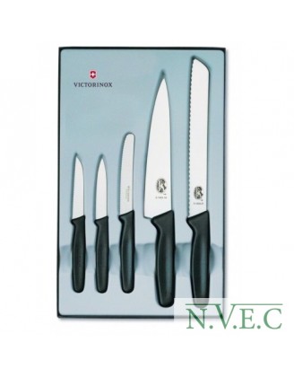 Набор кухонных ножей Victorinox (5 предметов), черный 5.1163.5
