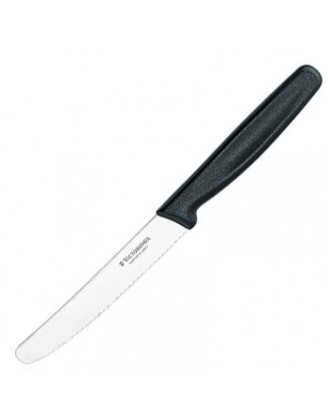 Нож бытовой, кухонный Victorinox для томатов (длина:210мм, лезвие: 110мм), черный 5.0833