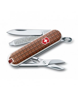 Нож складной, мультитул Victorinox CLASSIC CHOCOLATE (58мм, 7 функций), с чехлом, коричн 0.6223.842