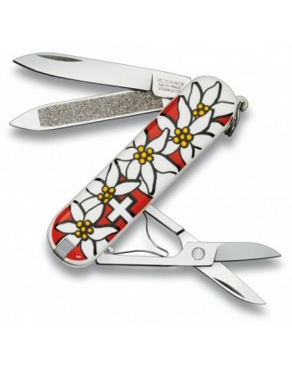 Нож складной, мультитул Victorinox CLASSIC EDELWEISS (58мм, 7 функций), белый 0.6203.840