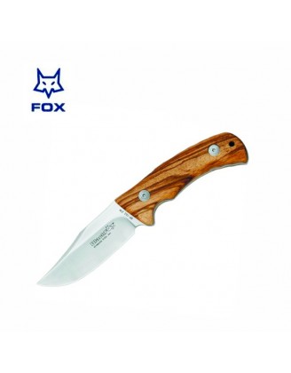 Нож Fox Black Fox Clip Point Satin Finish Zebra Wood Handle