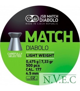Пули пневматические JSB Match Diabolo light 4.50мм, 0.475г (500шт)