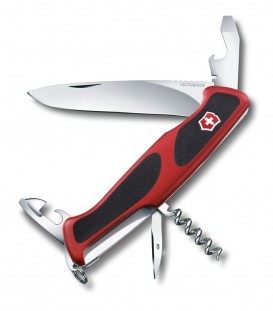 Нож Victorinox Delemont, RangerGrip 68, 130 мм, красный/черный 0.9553.C