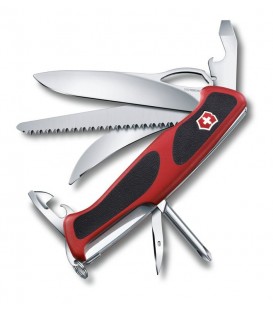 Нож Victorinox Delemont, RangerGrip 58 Hunter, 130 мм, красный / черный 0.9683.MC