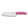 Нож кухонный Victorinox Santoku, ребристое лезвие, 17 cm, розовый, блистер 6.8526.17L5B