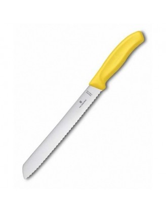 Нож кухонный для хлеба Victorinox SwissClassic, волнистое лезвие, 21 cm, желтый, блистер 6.8636.21L8B Нож кухонный для хлеба Victorinox SwissClassic, волнистое лезвие, 21 cm, желтый, блистер 6.8636.21L8B