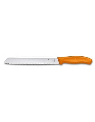Нож для хлеба Victorinox SwissClassic,волнистое лезвие, 21 cm, оранжевый, блистер 6.8636.21L9B Нож для хлеба Victorinox SwissClassic,волнистое лезвие, 21 cm, оранжевый, блистер 6.8636.21L9B