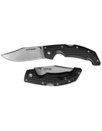 Нож складной COLD STEEL VOYAGER LG CLIP PT PLAIN EDGE, BD-1