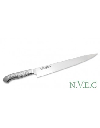 Нож для тонкой нарезки,  сталь 1K6, 240мм, металл.рукоять