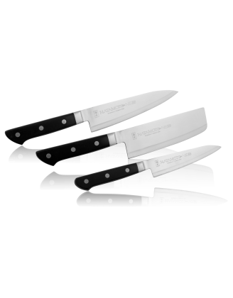 Набор ножей Hatamoto Neo Шеф180мм Универсальный135мм Накири165мм сталь MoV рукоять пластик (HN-SET01)