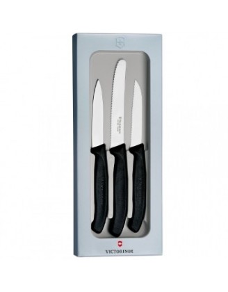 Набор кухонных ножей Victorinox SwissClassic (лезвие: 80/80/100мм), черный 6.7113.3G Набор кухонных ножей Victorinox SwissClassic (лезвие: 80/80/100мм), черный 6.7113.3G