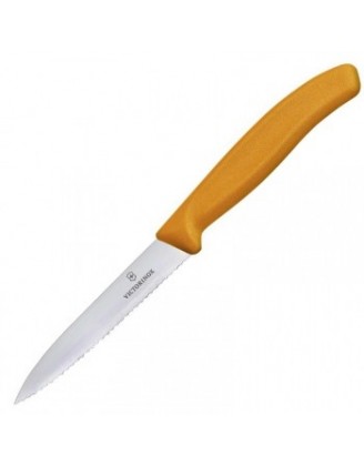 Нож бытовой, кухонный Victorinox SwissClassic с серрейт. лезвием (лезвие: 80мм), оранж. 6.7636.L119 Нож бытовой, кухонный Victorinox SwissClassic с серрейт. лезвием (лезвие: 80мм), оранж. 6.7636.L119