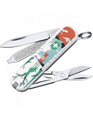 Нож складной, мультитул Victorinox CLASSIC THEY'LL GROW DEER (58мм, 7 функций), цветной 0.6223.L1507