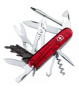 Нож складной, мультитул Victorinox CYBERTOOL (91мм, 34 функции), красный прозр. 1.7725.T