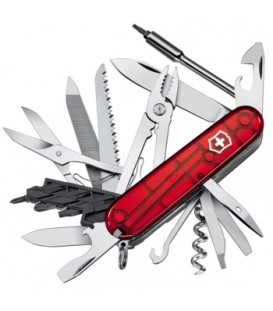 Нож складной, мультитул Victorinox CYBERTOOL (91мм, 41 функция), красный прозр. 1.7775.T