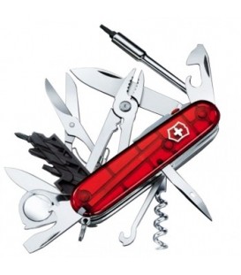 Нож складной, мультитул Victorinox CYBERTOOL LITE (91мм, 36 функция), красный прозр. 1.7925.T