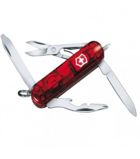 Нож складной, мультитул + LED Victorinox MIDNITE MANAGER (58мм, 10 функций), красный прозр. 0.6366.Т