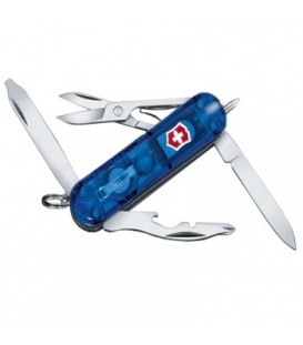 Нож складной, мультитул + LED Victorinox MIDNITE MANAGER (58мм, 10 функций), синий прозр 0.6366.Т2