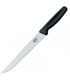 Нож бытовой, кухонный Victorinox с серрейторным лезвием (лезвие: 200мм), черный 5.1833.20B