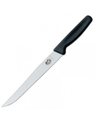 Нож бытовой, кухонный Victorinox с серрейторным лезвием (лезвие: 200мм), черный 5.1833.20B Нож бытовой, кухонный Victorinox с серрейторным лезвием (лезвие: 200мм), черный 5.1833.20B