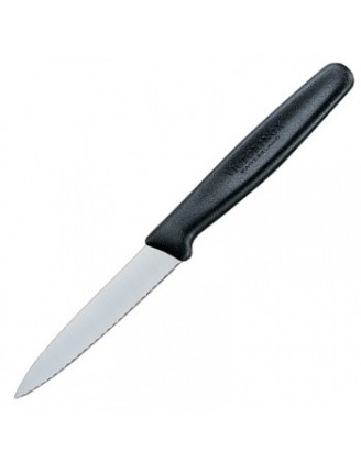 Нож бытовой, кухонный Victorinox с серрейторным лезвием (лезвие: 80мм), черный 5.0633 Нож бытовой, кухонный Victorinox с серрейторным лезвием (лезвие: 80мм), черный 5.0633