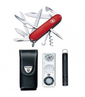 Набор Victorinox TRAVELLER-SET с фонариком и чехлом (91мм, 18 функций), красный 1.8726