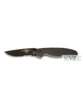 Нож Ontario RAT Folder, чорний, полусеррейтор (08847)