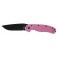Нож Ontario RAT Folder, пряма РК, чорний клинок, рожева рукоять (8866)