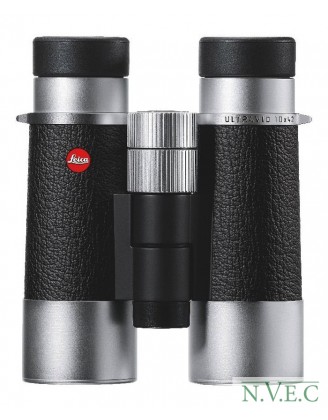Бинокль Leica SilverLine 10x42 комбинация кожа+серебристый корпус (водонепроницаемый,азотозаполненный)