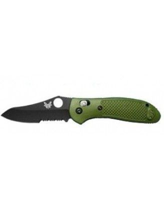 Нож Benchmade Griptilian, черный, зеленая рукоять 550BKHGOD