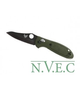 Нож Benchmade Griptilian Mini, черный, зеленая рукоять 555BKHGOD