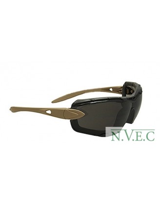 Очки Swiss Eye Detection, 2 комплекта сменных линз, съемная пылевая защита, сменное гибкое оголовье. ц:песочный