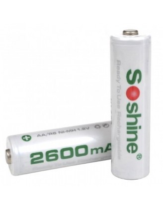 Аккумулятор никель-металлогидридный Ni-MH RTU AA (R6) Soshine 1.2V (2600mAh), 4шт., блистер