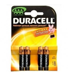 Элемент питания DURACELL LR03 (AAA)  BL4 - упаковка 4шт