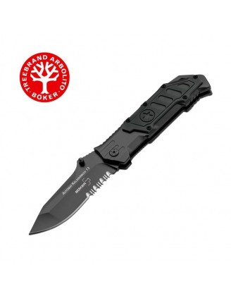 Нож Boker Plus AK-13 Black Blade, полусеррейтор