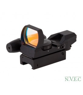 Коллиматорный прицел  SightecS Laser Dual Shot Reflex Sight открытый  (4 варианта сетки, c ЛЦУ, крепление на планку 12мм) (FT130