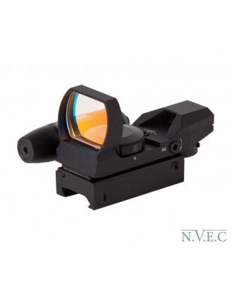 Коллиматорный прицел  SightecS Laser Dual Shot Reflex Sight открытый  (4 варианта сетки, c ЛЦУ, крепление на планку 12мм) (FT130