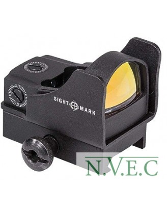 коллиматор Sightmark Mini SM26006  - панорамный на Weaver/Picatinny, защитн. экран + выский крон., марка - точка 5MOA, красн. 5 