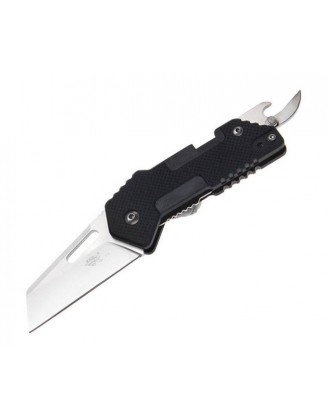 Нож Sanrenmu серии EDC лезвие 58мм., рукоять - G10, цвет - черный, открывашка, клипса на ремень