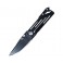 Нож Sanrenmu серии EDC лезвие 65мм., рукоять - металл, цвет - черный,  ключ безопасного замка, клипса на ремень