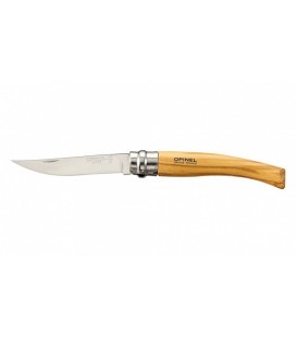 Нож Opinel серии Slim №08, филейный, клинок 8см., нержавеющая сталь, зеркальная полировка, рукоять - олива