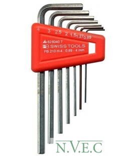 Профессиональный набор ключей -шестигранников SWISS TOOLS (Швейцария) (размер 0,89мм,1,27мм, 1,5мм, 2мм, 2.5мм, 3мм) 00062-6047